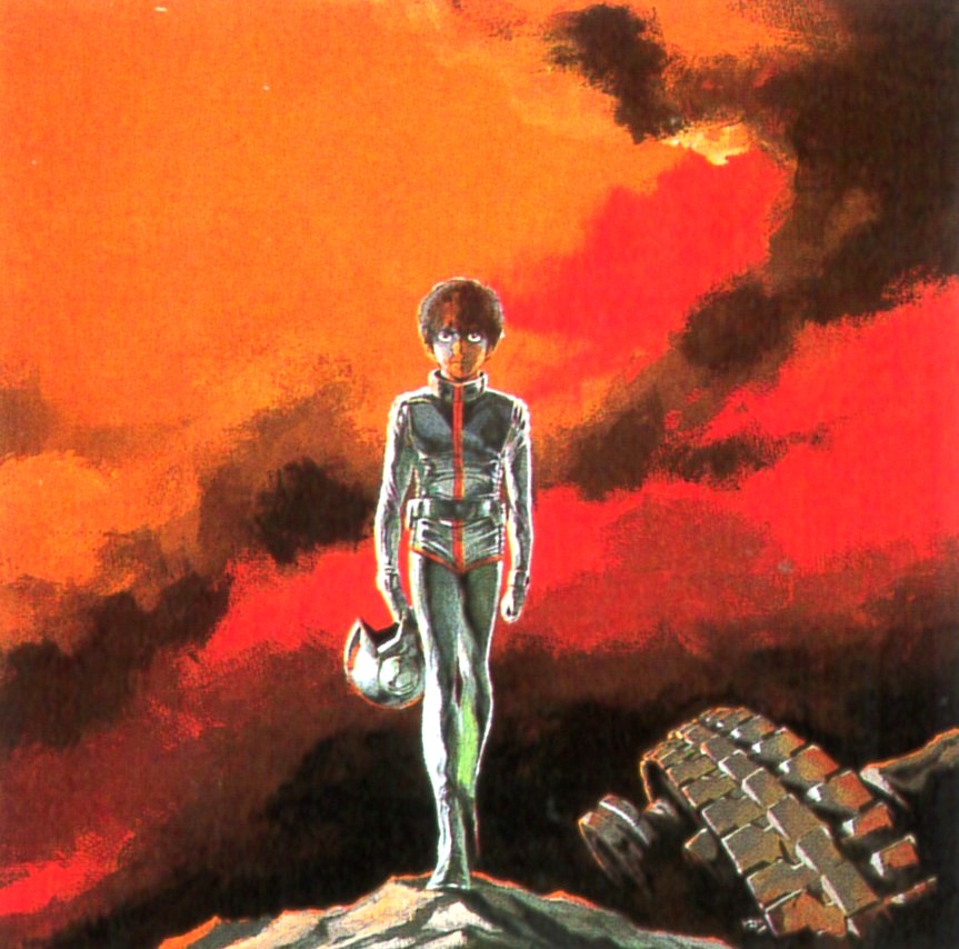 安彦良和の絵画作品　タイトルは、機動戦士ガンダム～戦場で～